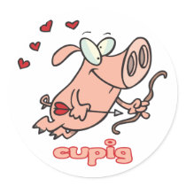 Het ontwerp van de Dag van de Valentijnskaarten va Ronde Sticker