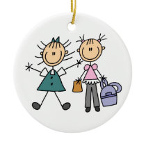 Het Ornament van twee Meisjes van het Cijfer van d