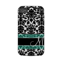 Het Patroon van het damast met Monogram Iphone 4 Tough Cover