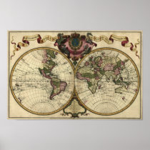 Het Poster van de Kaart van "1720 Guillaume deLisl