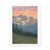 Het Poster van de Reis van FlowersMontanaVintage v