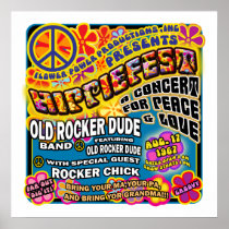 Het Poster van het Overleg van Hippiefest