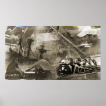 Het roeien Collage met Nikkel Kalmar Afdruk