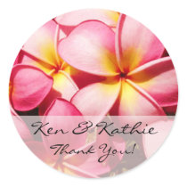 Het roze Huwelijk Plumeria dankt u Sticker