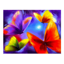 Het Schilderen van de Parade van de vlinder Kunst  Wenskaarten