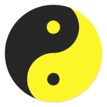 Het Teken Chinese Gele Taijitu van het Taoïsme van