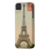 Het vintage Franse Elegante Briefkaart van Parijs  Case-Mate iPhone 4 Hoesjes