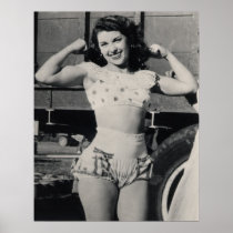 Het vintage Poster van de Foto van het Meisje van 