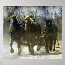 Het werk Paarden Amish Afdruk