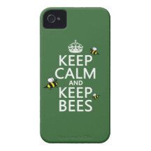 Houd Kalm en houd Bijen - alle kleuren iPhone 4 Case