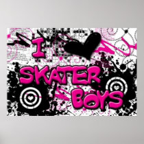 I de Affiche van de Jongens van de Schaatser Luv Afdruk