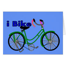 I fiets die (fiets) de fiets van 1950 trekken wenskaart