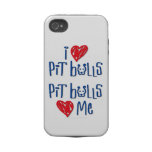 I Love Pit Bulls - Pit Bulls Love Me Iphone 4 Tough Covers
