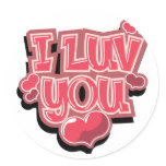 I Luv u Ronde Stickers