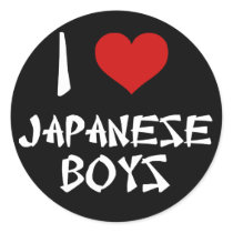 Ik houd van Japanse Jongens Ronde Stickers