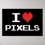 Ik houd van pixel pixelated hart retro gamer met 8