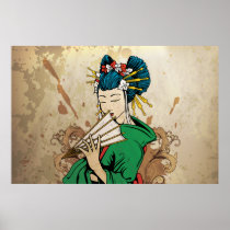 Japanse horizontale de drukaffiche van de geisha 芸 afdruk