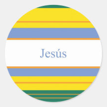 Jesus Classic Stripes Sticker