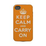 keep calm and carry on Original Tough Iphone 4 Cover