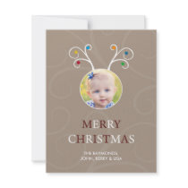Kerstmis Rudolph Photo Flat Card
