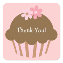 Klantgerichte Roze Sticker Cupcake
