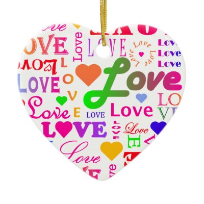 Kleurrijke Liefde (opgeruimde 2), Liefde, Liefde,  Kerstboom Ornament door kchippie