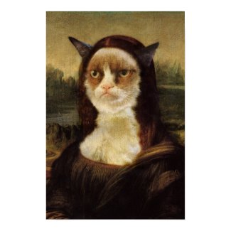 Knorrige Kat Mona Lisa Posters