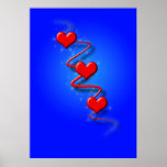 Liefde en Harten op Blauw Posters