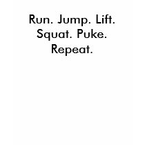 Looppas. Sprong. Lift. Hurkzit. Braaksel. Herhaal