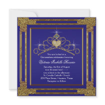 Marineblauwe Gouden Tiara Zoete 15 Quinceanera