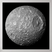 Mimas de Maan van Saturn van Ruimtevaartuig Cassin Plaat