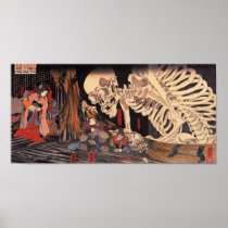 Mitsukuni die het Spook van het Skelet tarten Afdruk