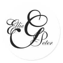 Monogram Drie de Sticker van het Huwelijk van Brie