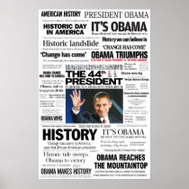 Obama: 44ste President Headline Collage Poster
