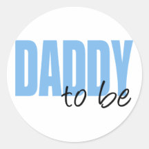 Papa om te zijn (de Blauwe Doopvont van het Blok) Ronde Stickers