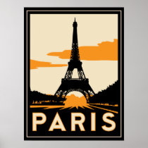 Parijs art deco retro affiche afdruk