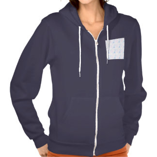 pastelkleur stippen, blauw, roze sweatshirt met capuchon