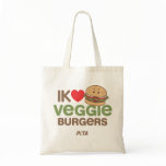 PETA Ik [love] veggie burgers tassen