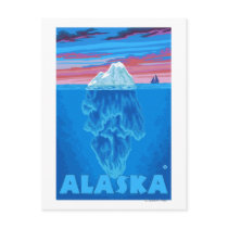 Poster van de Reis van AlaskaIceberg het Vintage