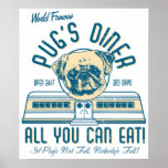 Pug Diner Retro Vintage Posters van jaren '50