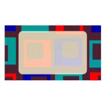 Retro open vierkanten blauw en rood op paars