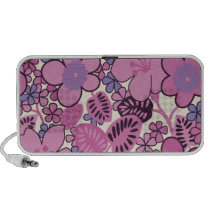 Retro Roze Bloemen Nieuwe Draagbare Spreker OrigAu