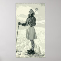 RETRO SPORT VAN HET MEISJE VAN DE SKI