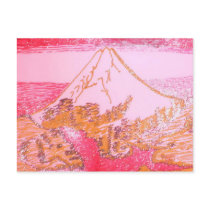 Rode Gele Mt. de Tekening van Fuji Japan van Verf 