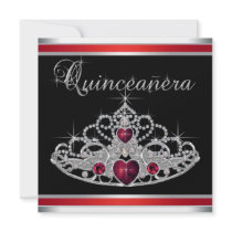 Rode Zwarte Witte Tiara Quinceanera