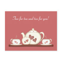 Romantische teaset wenskaart