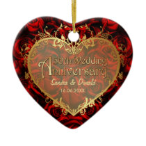 Rood nam Elegantie - 50ste Verjaardag toe Ornamenten