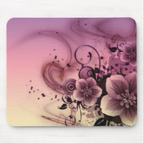 Roze Girlie Bloem Mousepad