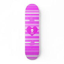 Roze Hart met Schedel op het Skateboard van Strepe