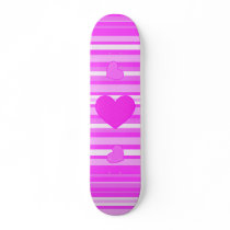 Roze Hart op het Skateboard van Strepen